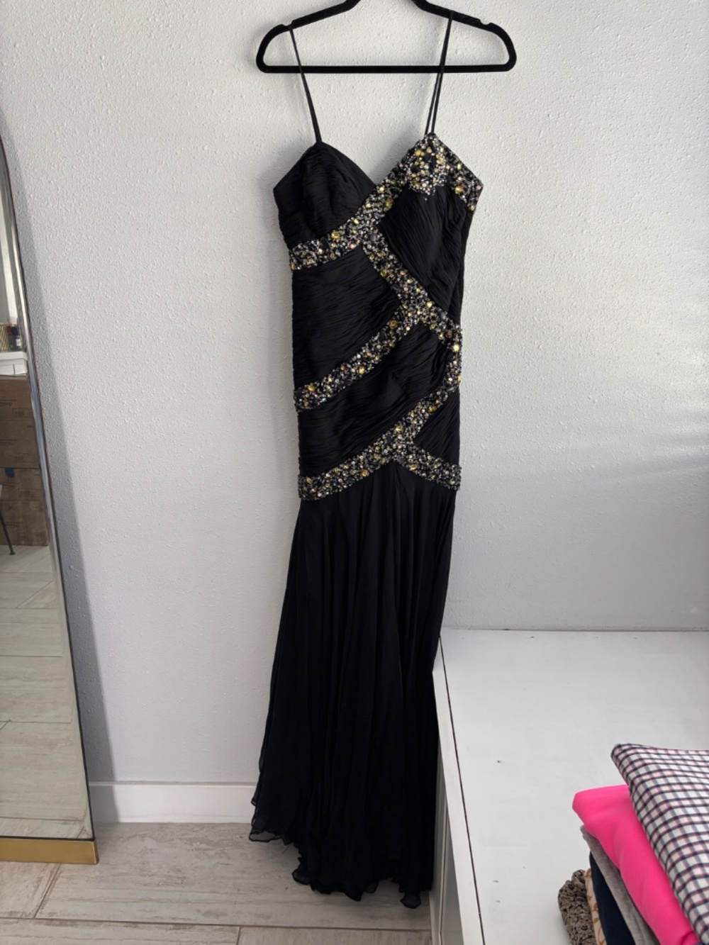 Mac Duggal Couture Y2K Silk Beaded Mermaid Evening Gown